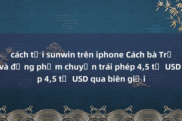 cách tải sunwin trên iphone Cách bà Trương Mỹ Lan và đồng phạm chuyển trái phép 4,5 tỷ USD qua biên giới